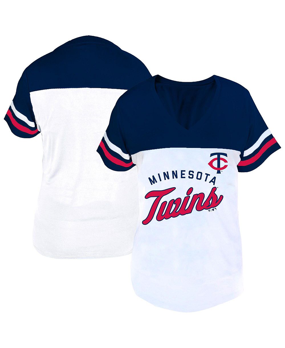 Fanatics Женская футболка с V-образным вырезом Minnesota Twins Plus Size White/Navy