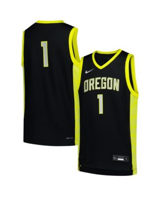 Nike Big Boys and Girls 1 Black Oregon Ducks Replica Basketball Jersey