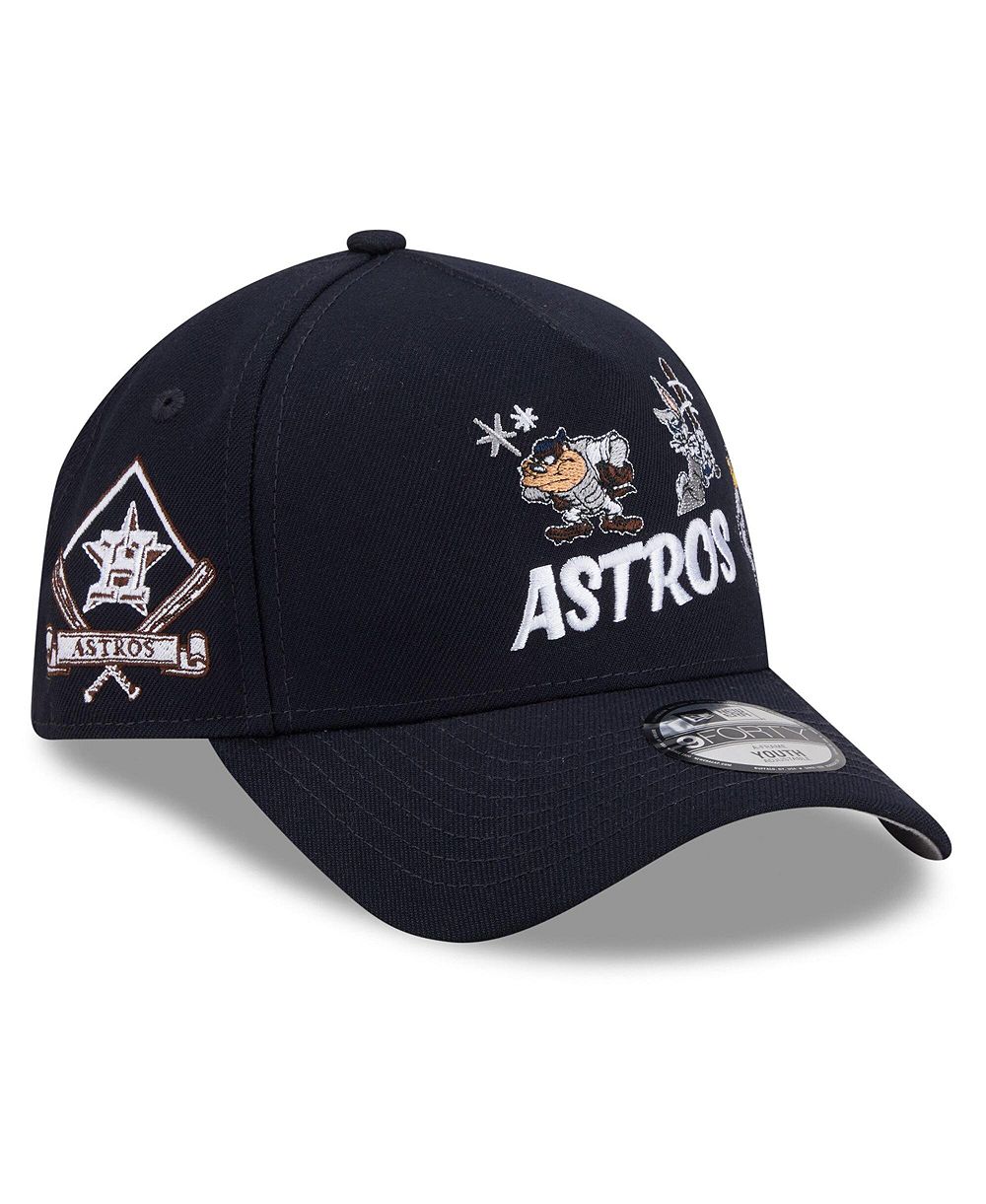 Детская регулируемая кепка New Era Navy Houston Astros Looney Tunes A-Frame 9FORTY
