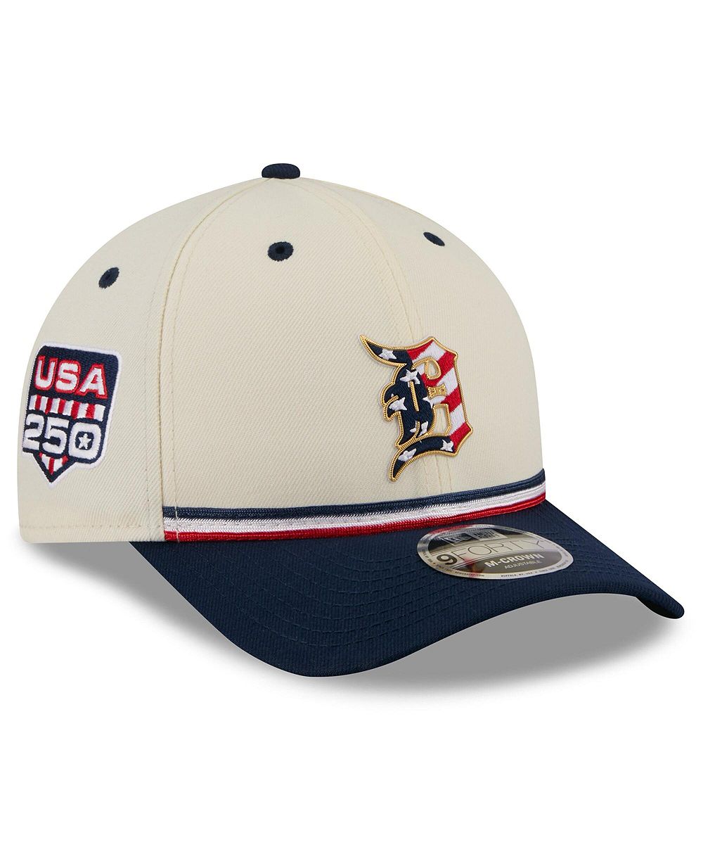 Регулируемая кепка New Era для мальчиков и девочек, Detroit Tigers USA 250 9FORTY M-Crown, цвет Cream/Navy