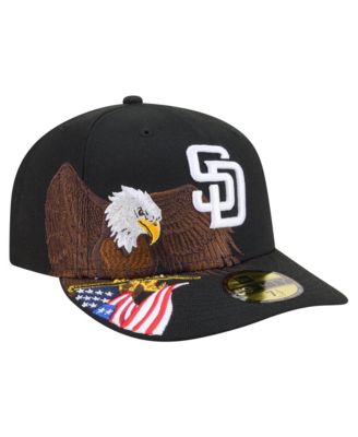 New Era Men's Black San Diego Padres Americana Bald Eagle Pre-Curved 59FIFTY Fitted Hat