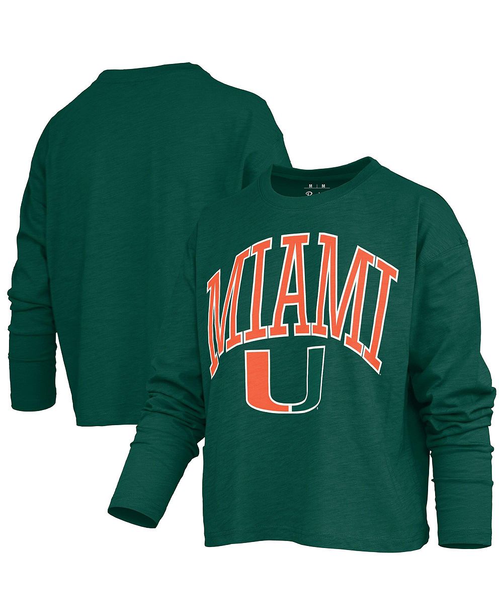 Женская хлопковая футболка Pressbox Miami Hurricanes Motley Long-Sleeve