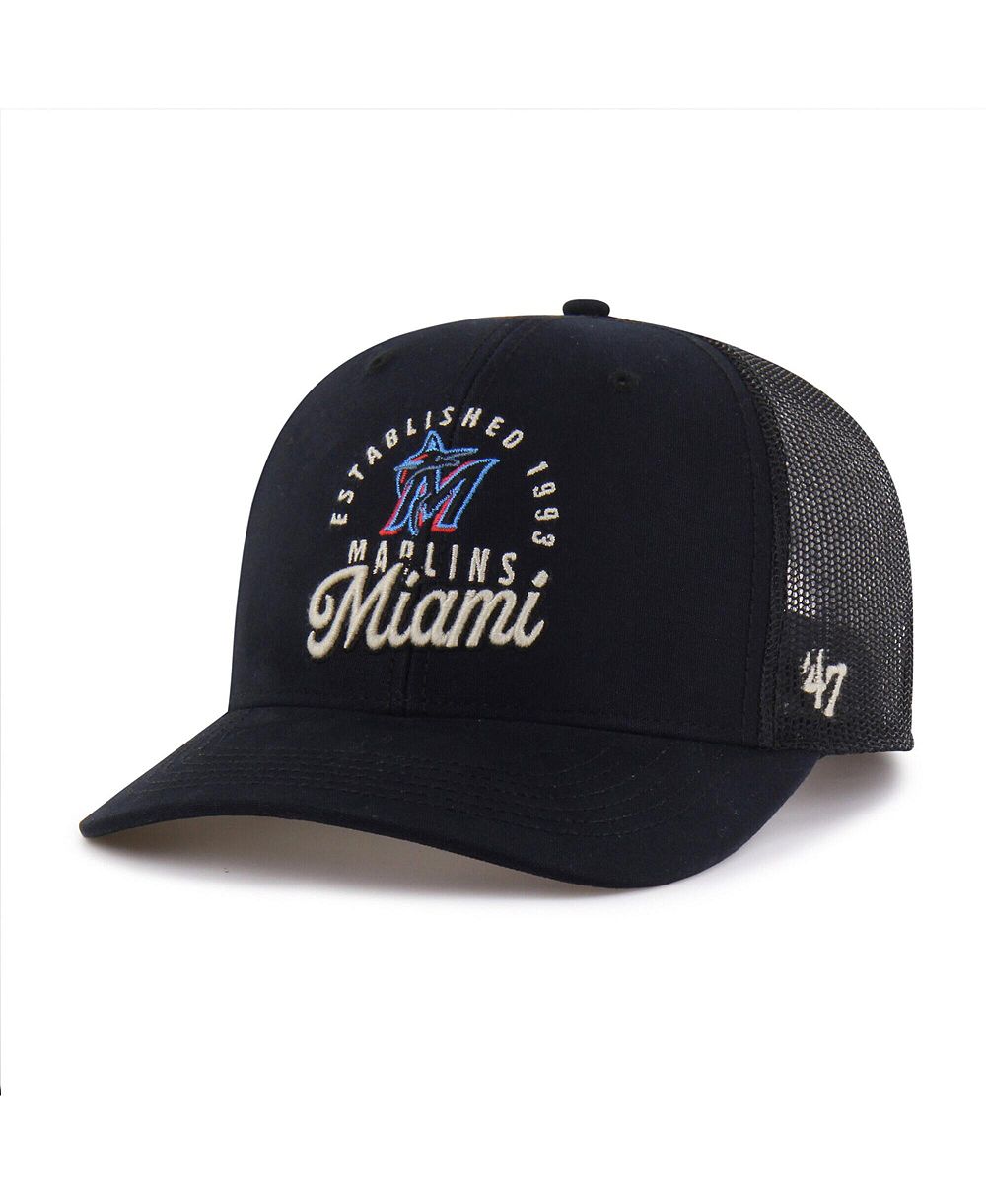 '47 Brand Мужская черная кепка Miami Marlins Pitstop Trucker регулируемая