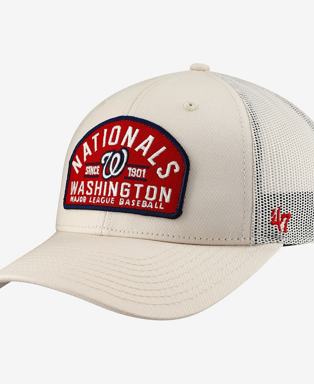 Мужская кепка '47 Brand Washington Nationals Leland Adjustable Trucker, кремовая