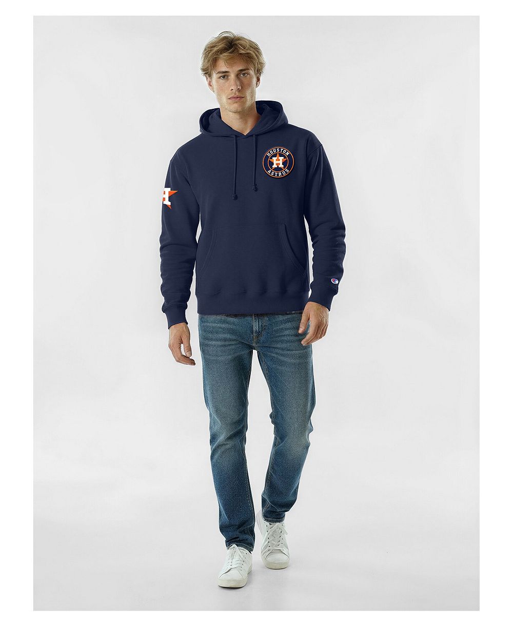 Champion Men's Navy Houston Astros Reverse Weave Chenille Hoodie