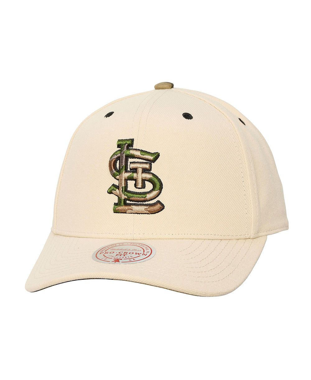 Мужская и женская кепка Mitchell & Ness St. Louis Cardinals Camo Logo Pro Crown Snapback