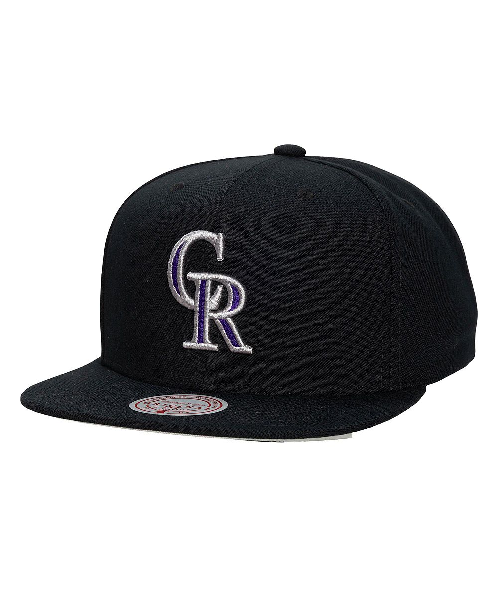 Кепка Mitchell & Ness Colorado Rockies Side Logo Snapback, мужская и женская, черная