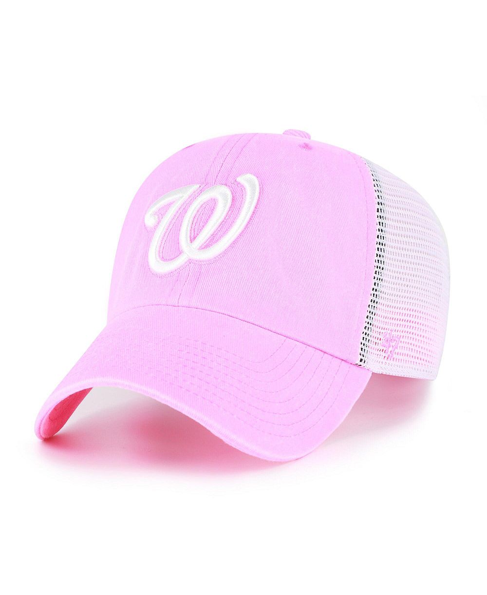 '47 Brand Женская розовая регулируемая кепка Washington Nationals Summer Fun Trucker Clean Up