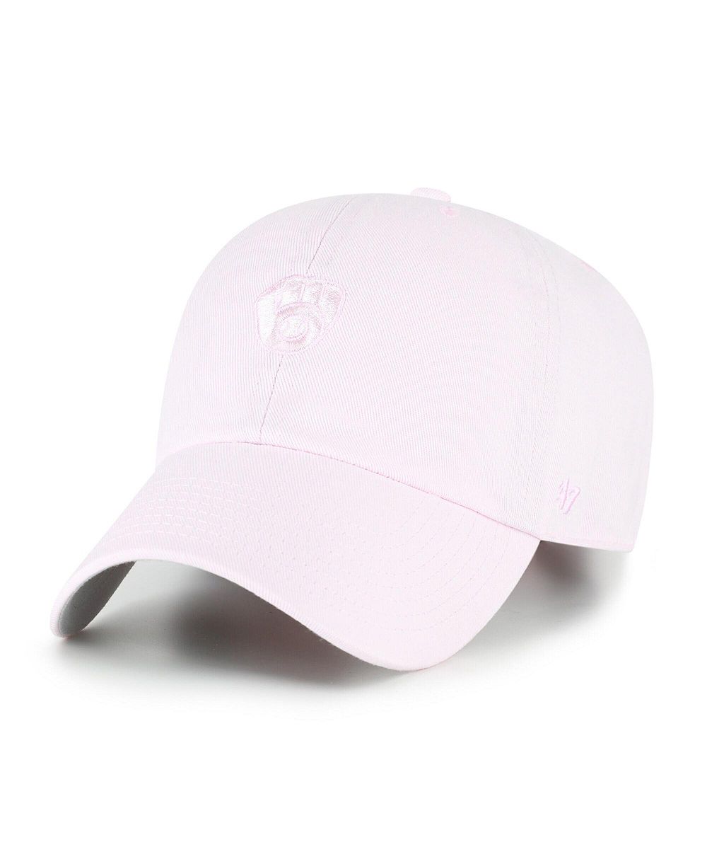 Мужская и женская кепка '47 Brand Light Pink Milwaukee Brewers Pastel Clean Up Adjustable