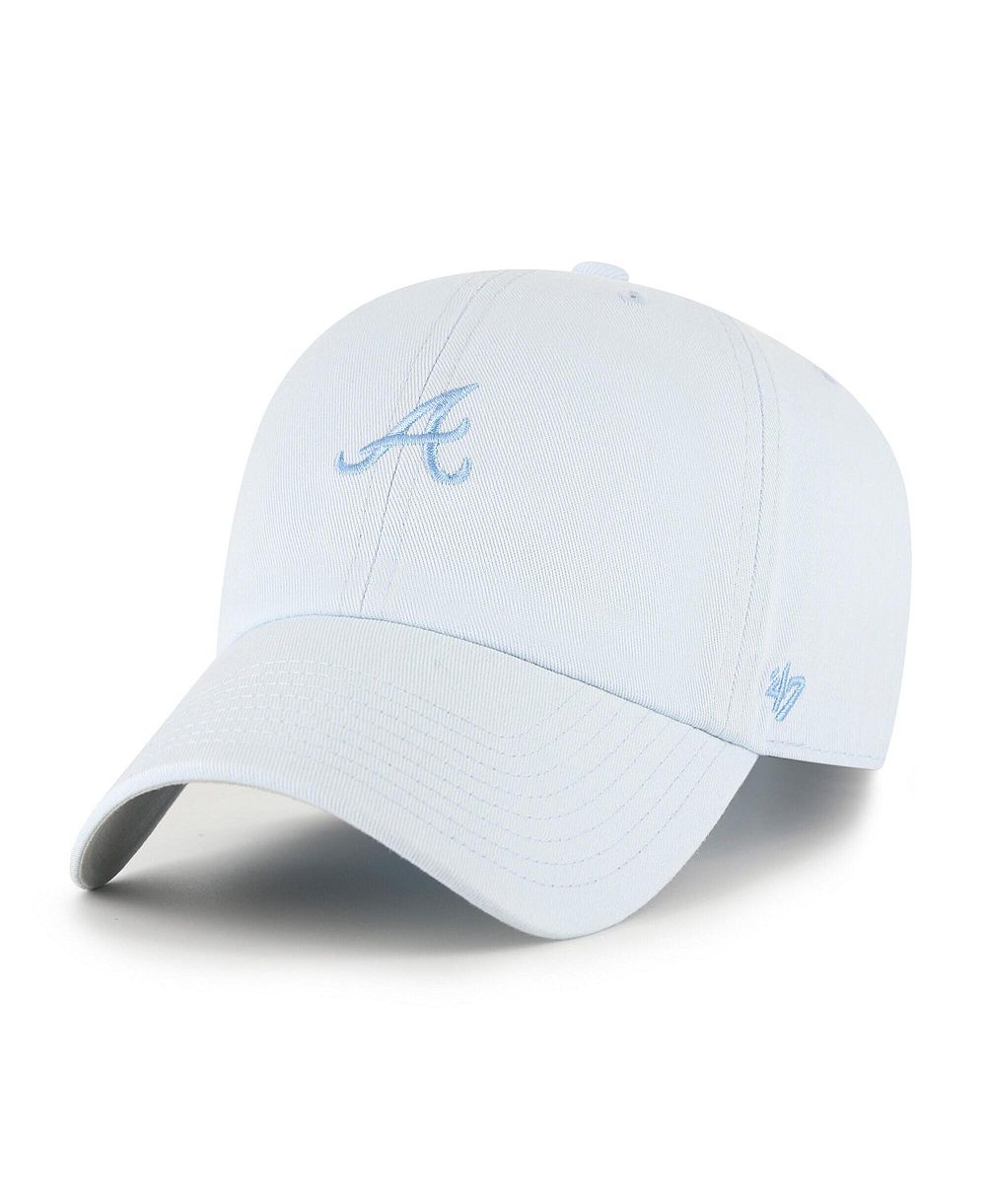 Мужская и женская кепка '47 Brand Light Blue Atlanta Braves Pastel Clean Up Adjustable