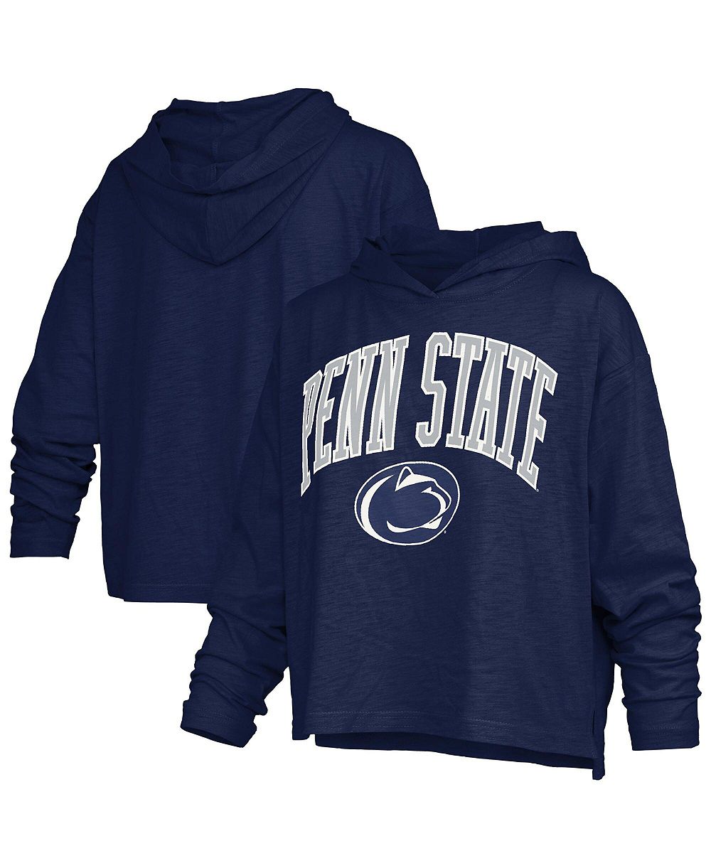 Pressbox Женская футболка с капюшоном и длинным рукавом, Navy Penn State Nittany Lions
