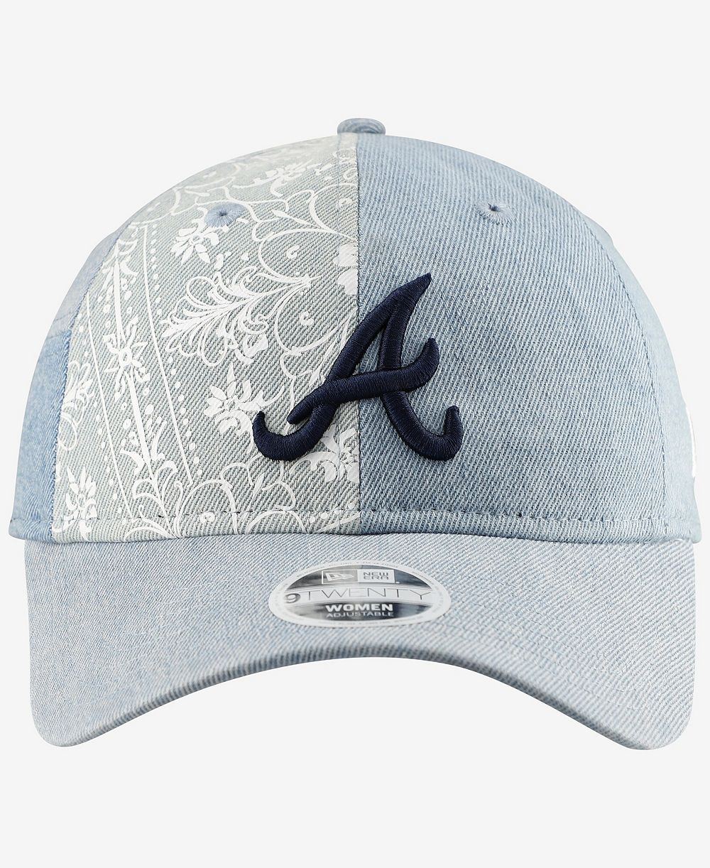Женская регулируемая кепка New Era Atlanta Braves Denim Patchwork 9TWENTY