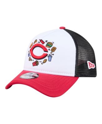 Детская кепка New Era White, Red Cincinnati Reds Food A-Frame 9FORTY Trucker Adjustable Hat