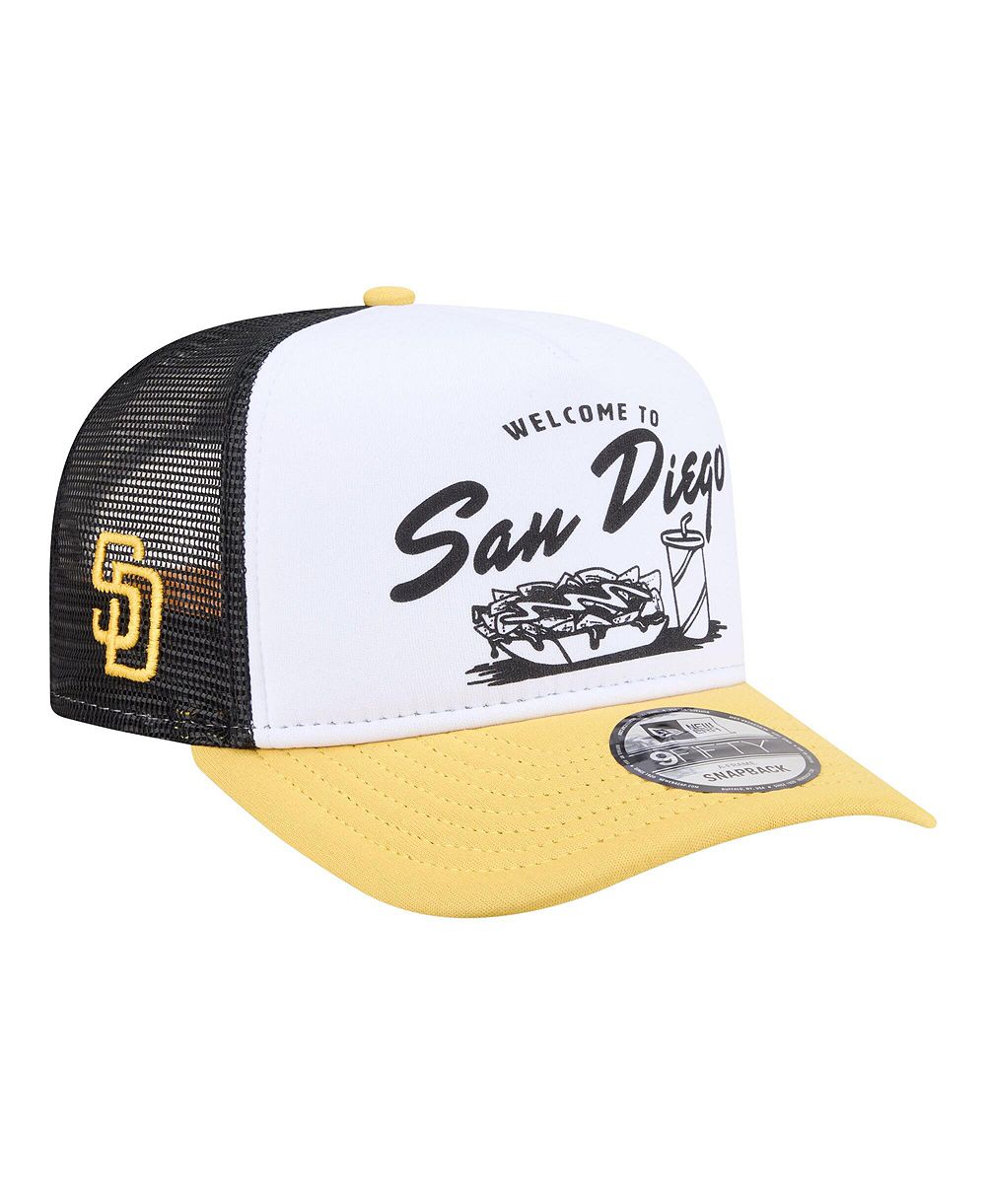 New Era Мужская кепка trucker A-Frame 9FIFTY San Diego Padres, белая/золотая