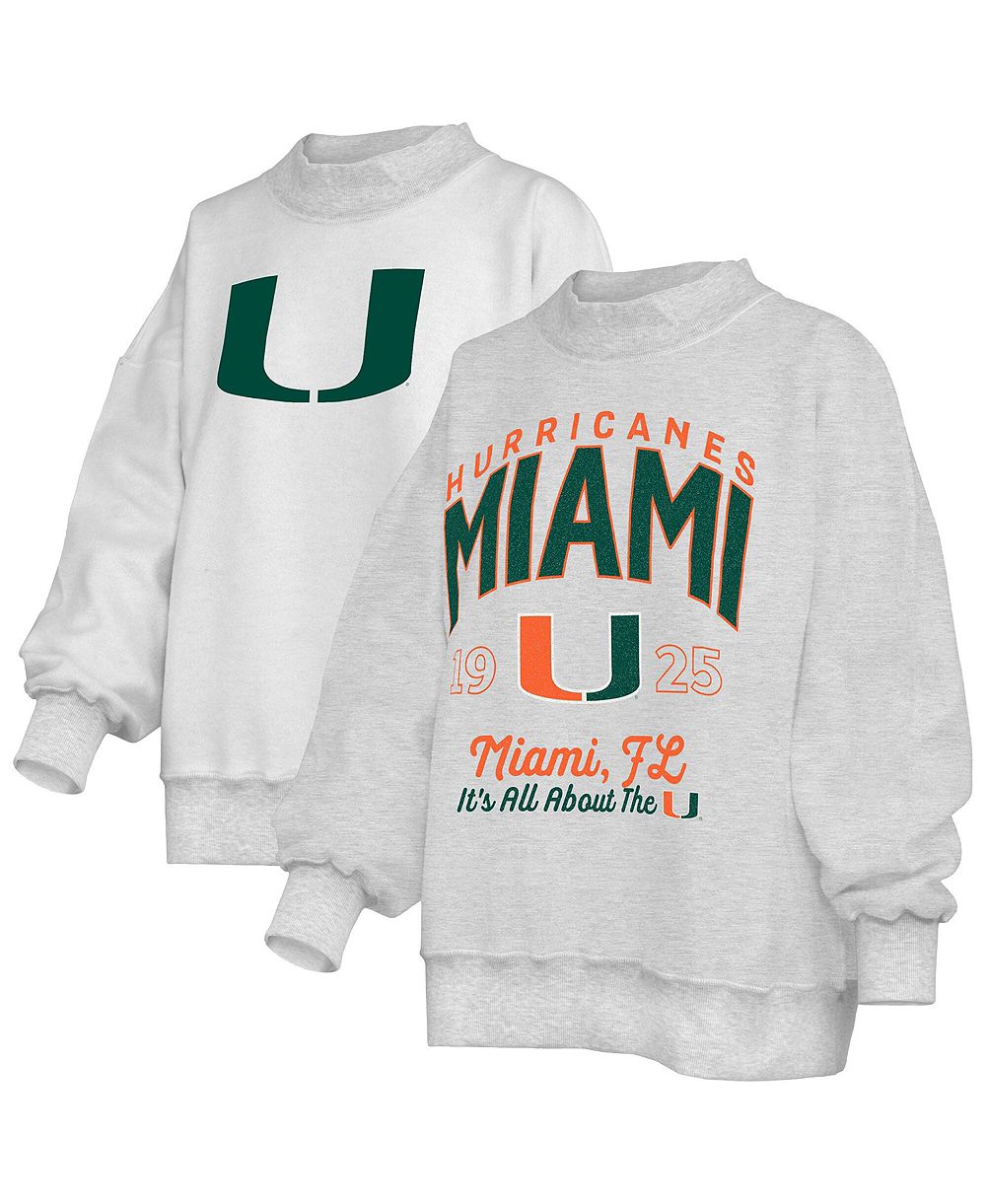 Женский двусторонний свитшот Pressbox Heather Gray Miami Hurricanes
