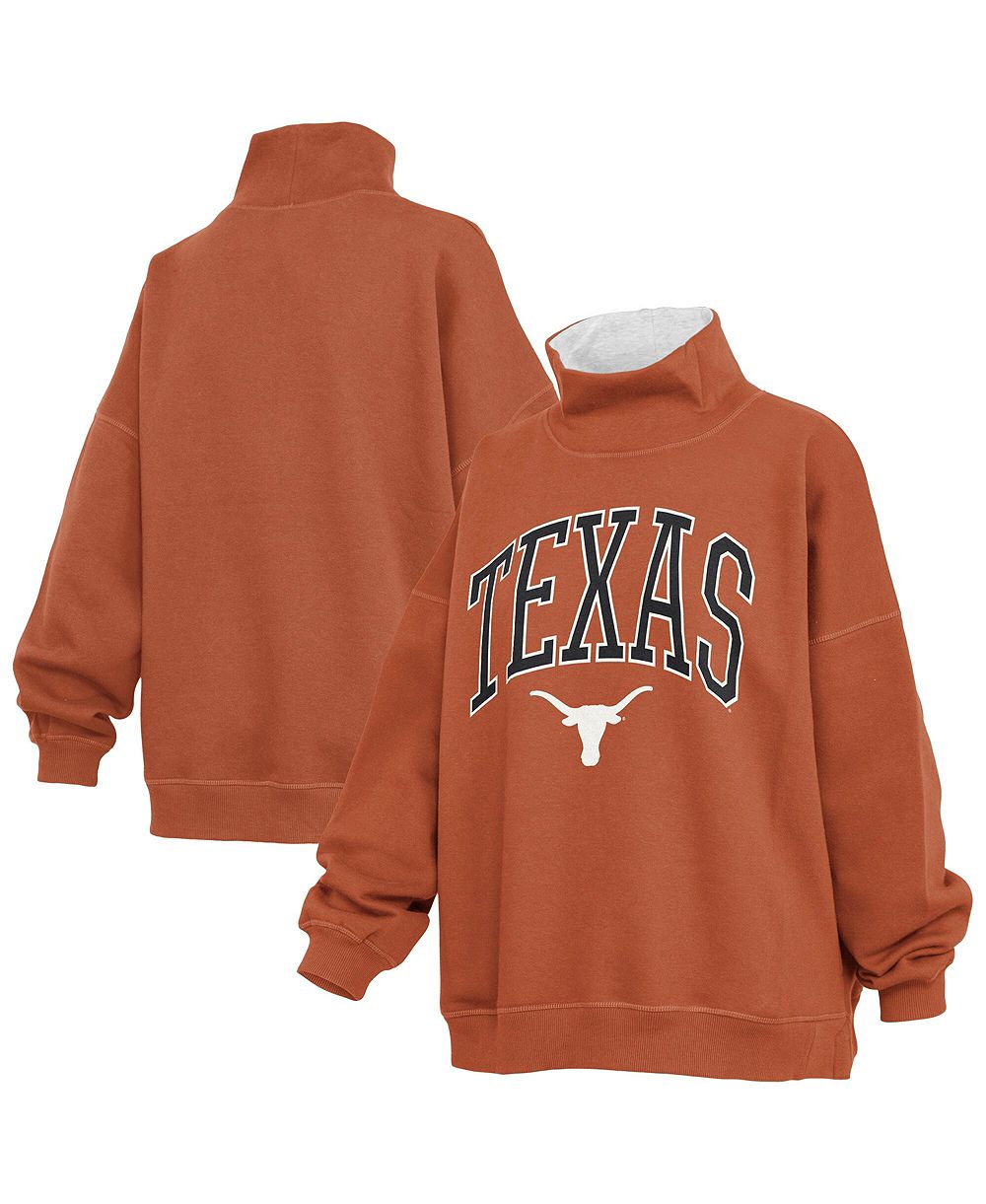 Женское оверсайз худи Pressbox Texas Orange Texas Longhorns с воротником-стойкой