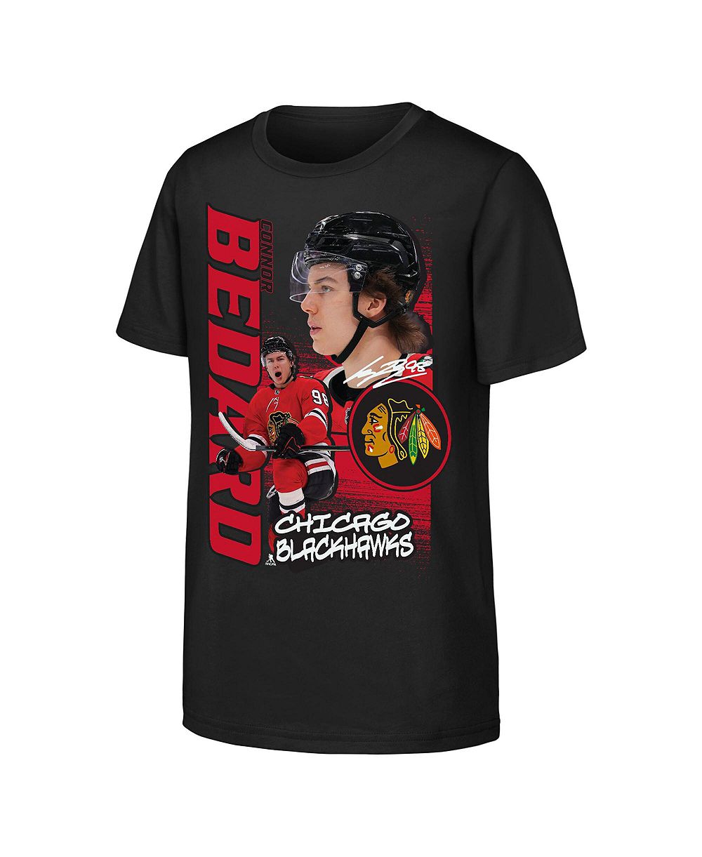 Outerstuff Детский T-shirt Connor Bedard Chicago Blackhawks Black