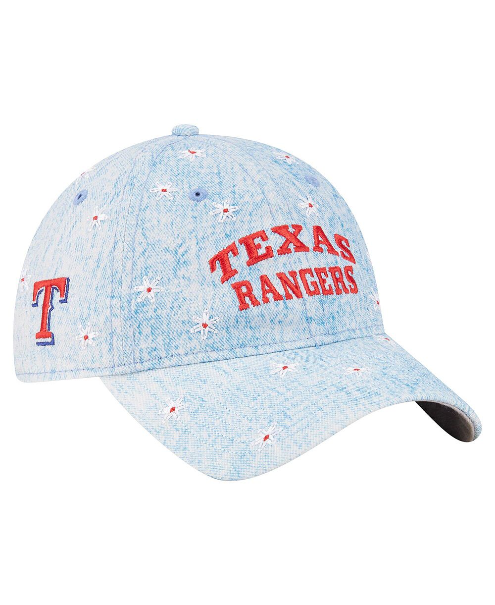 Женская регулируемая кепка New Era Texas Rangers Daisy All Over 9TWENTY светло-голубая