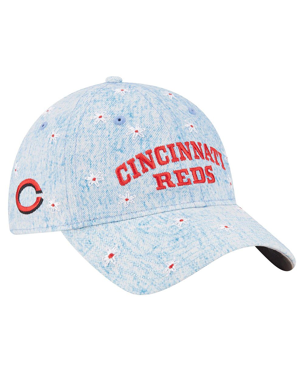 Женская регулируемая кепка New Era Light Blue Cincinnati Reds Daisy All Over 9TWENTY