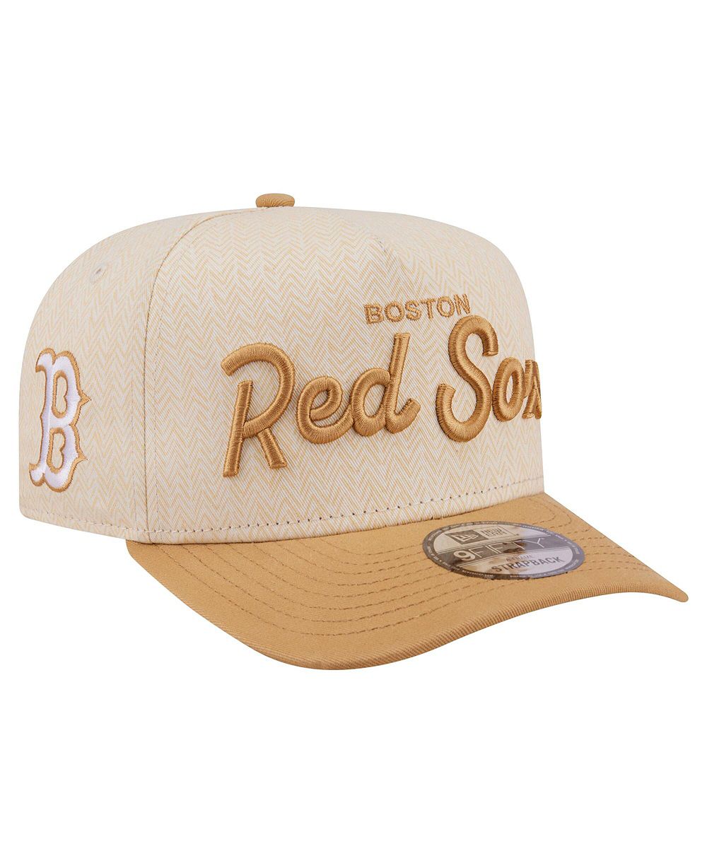 New Era Мужская кепка 9FIFTY A-Frame Snapback, цвет Cream, Boston Red Sox, орнамент Herringbone