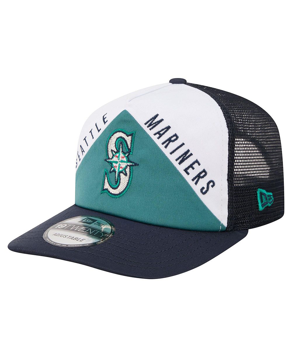 Мужская кепка New Era Men's White/Navy Seattle Mariners Retro Cut 19TWENTY Adjustable Trucker