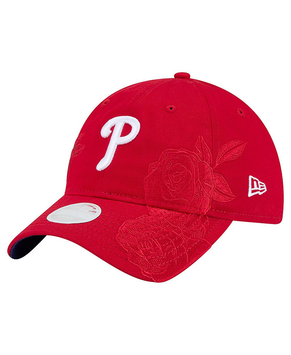 Женская кепка New Era Red Philadelphia Phillies Roses 9TWENTY Adjustable