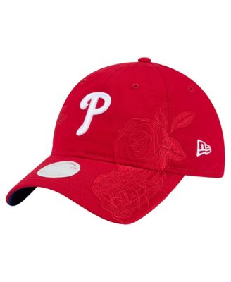 Женская кепка New Era Red Philadelphia Phillies Roses 9TWENTY Adjustable