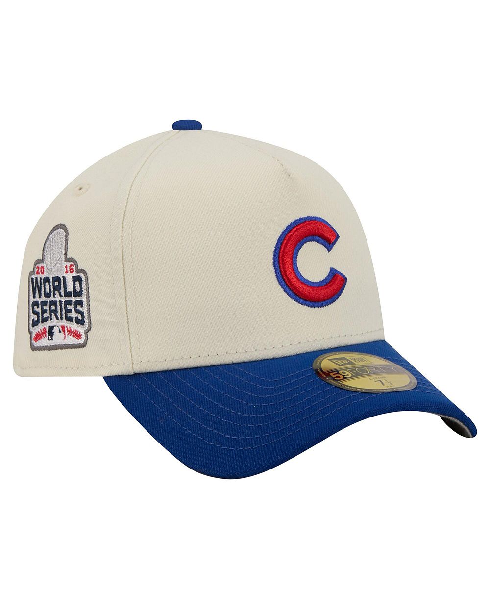 Кепка New Era Men's Chicago Cubs Chrome A-Frame 59FORTY Fitted, кремовая