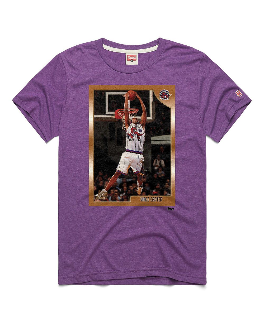 Футболка Homage Men's and Women's Vince Carter Purple Toronto Raptors Topps Trading Card Player Tri-Blend