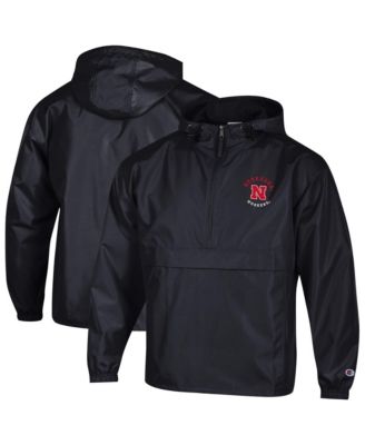 Champion Мужская ветровка Nebraska Huskers Packable Hooded Half-Zip Black