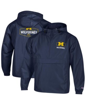 Champion Мужская куртка half-zip packable Michigan Wolverines Delay Navy