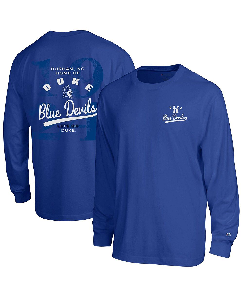 Мужская футболка Champion Duke Blue Devils Laminated All- синте Long Sleeve royal blue