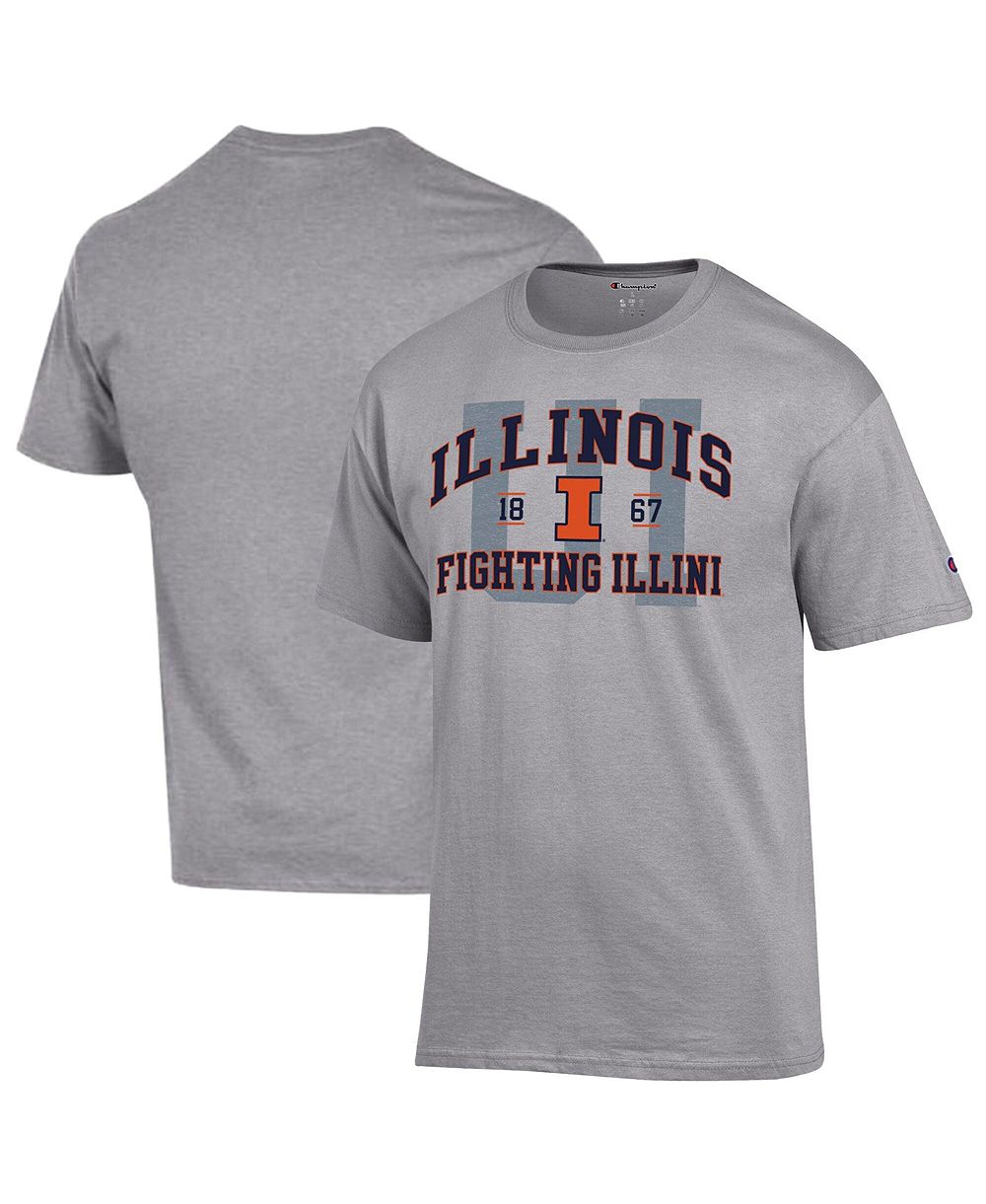 Champion Men's Heather Gray Illinois Fighting Illini Varsity T-Shirt