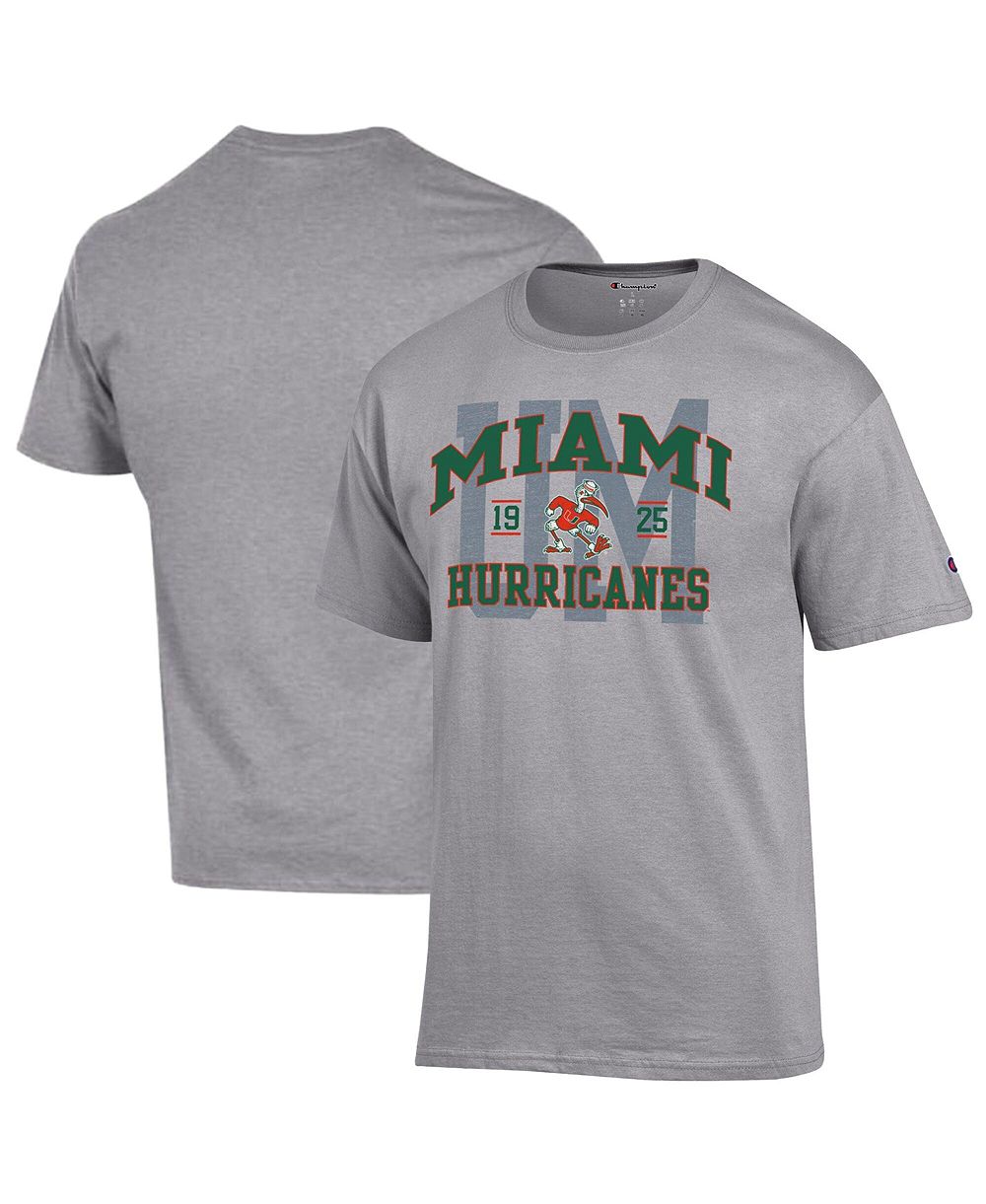 Champion Мужская футболка Varsity Heather Gray Miami Hurricanes
