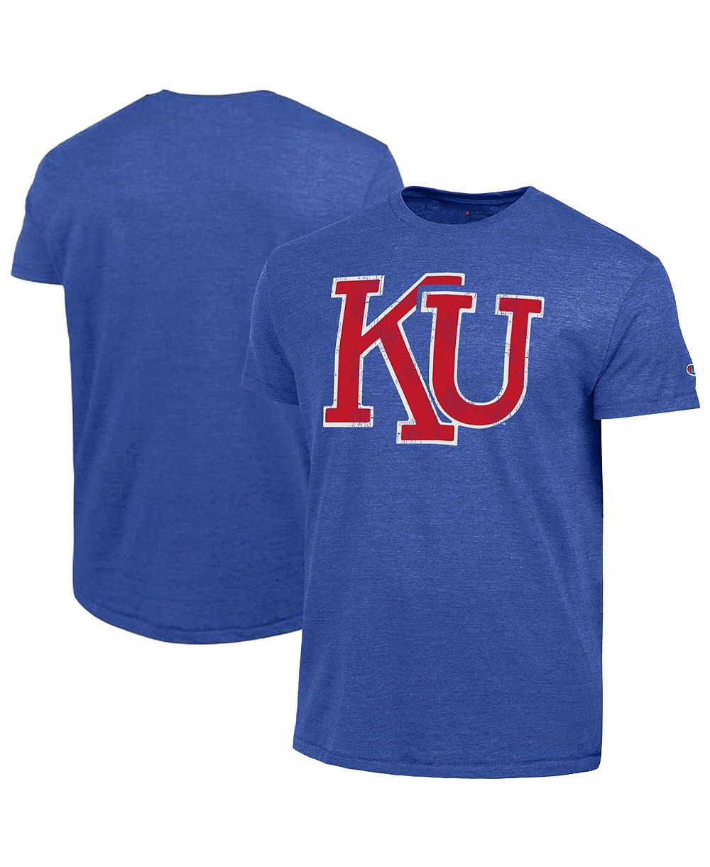 Мужская футболка Champion Royal Kansas Jayhawks Triumph Tri-Blend