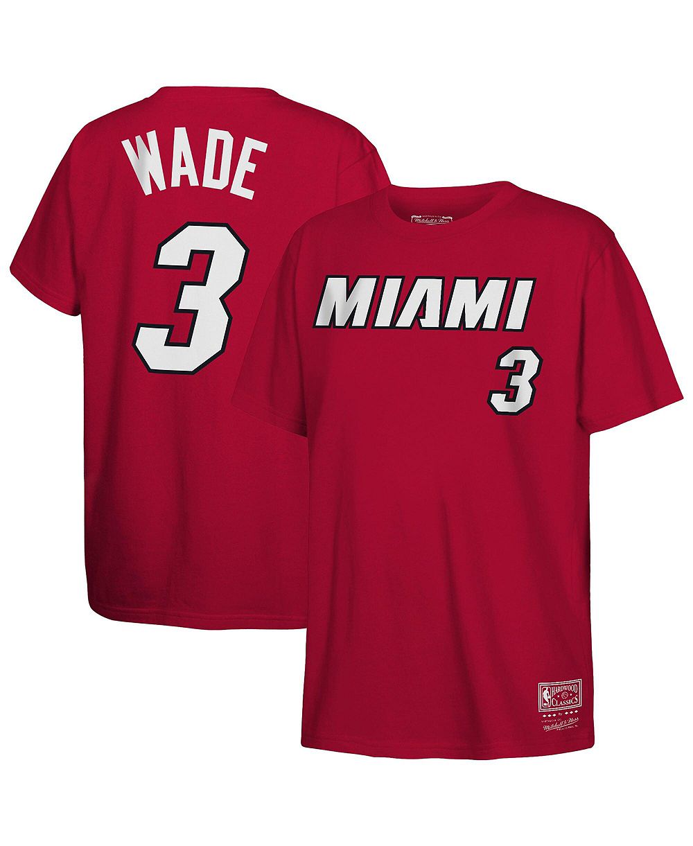 Детская футболка Mitchell & Ness Dwyane Wade Miami Heat Hardwood Classics Name & Number, красная