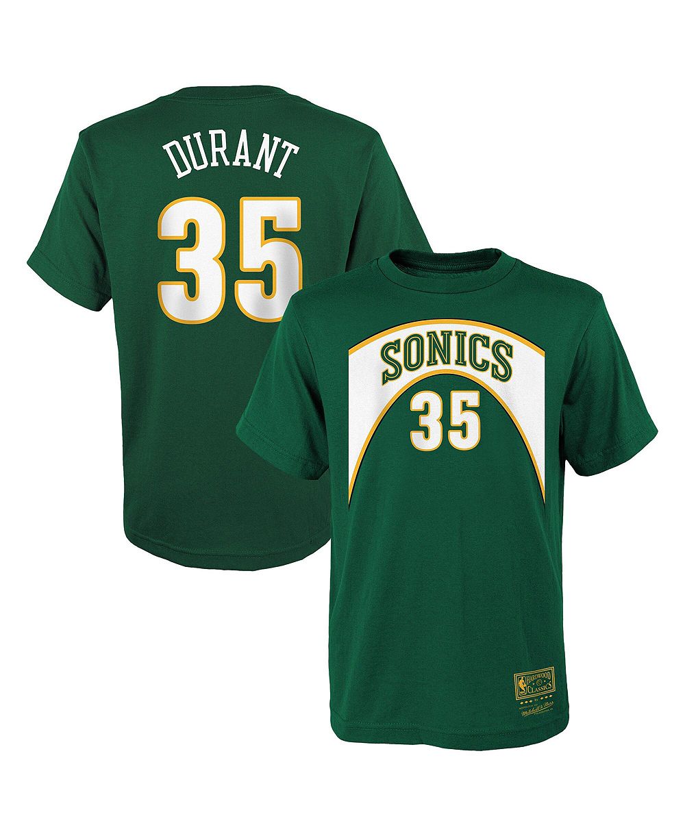 Детская футболка Mitchell & Ness Kevin Durant Green Seattle Supersonics Hardwood Classics Name & Number