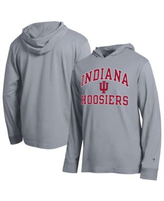 Champion Men's Heather Gray Indiana Hoosiers High Motor All-Star Long Sleeve Hooded T-Shirt