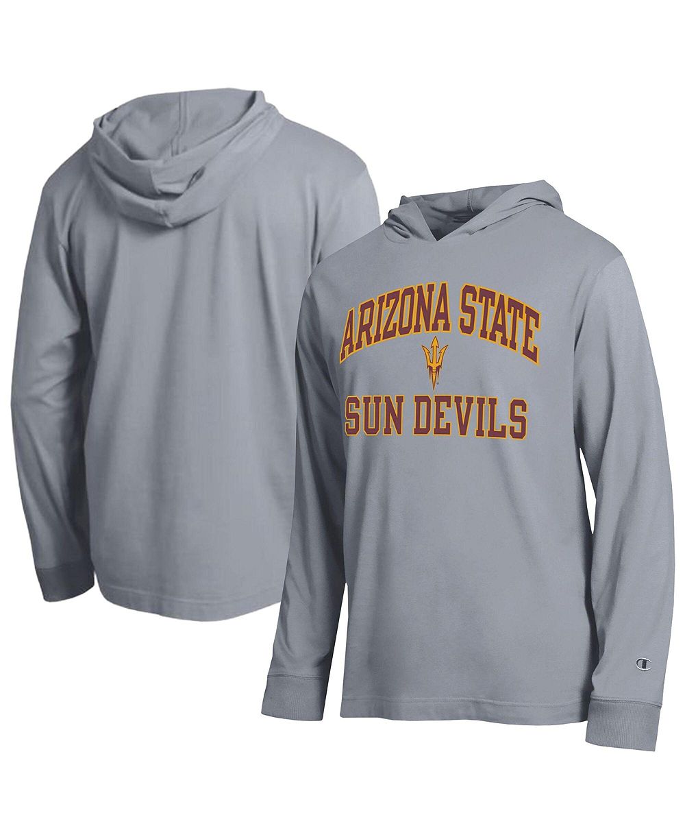 Мужская футболка-худи Champion Arizona State Sun Devils High Motor All-Star Long Sleeve Heather Gray