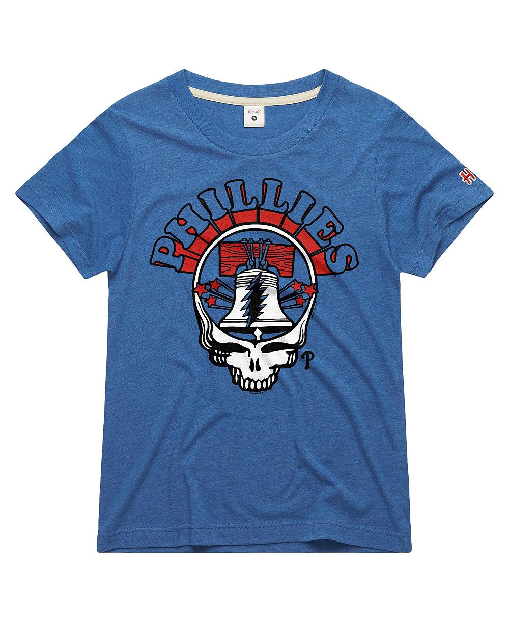 Женская футболка Homage Philadelphia Phillies Grateful Dead Tri-Blend в цвете Black