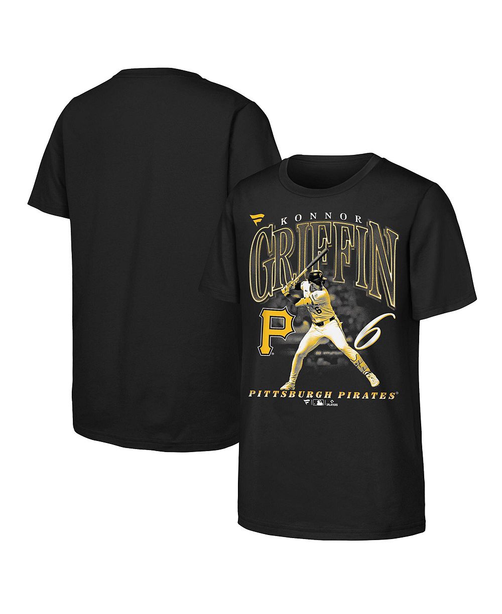 Fanatics Big Boys and Girls Konnor Griffin Black Pittsburgh Pirates Stance Name & Number T-Shirt
