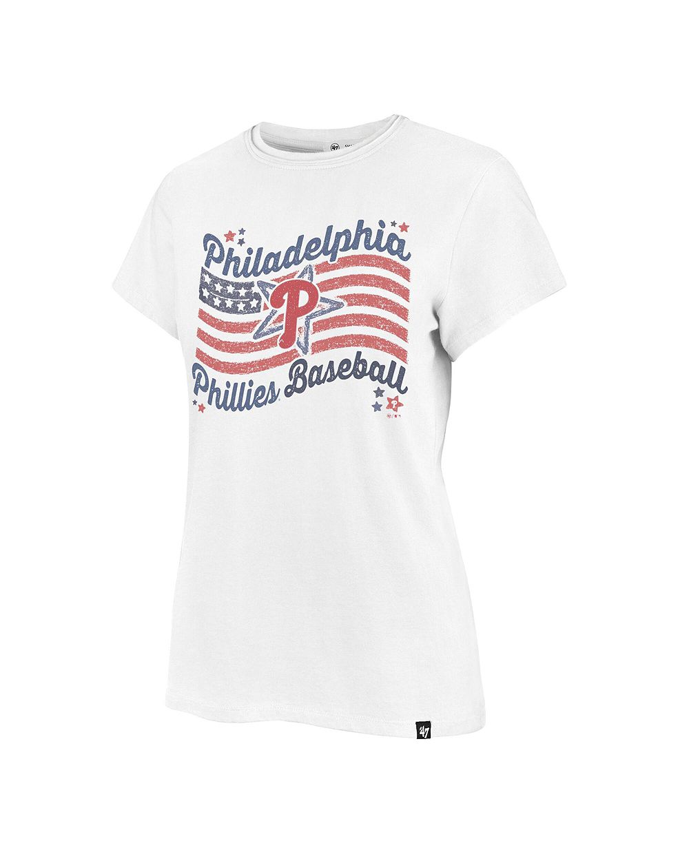 Женская футболка '47 Brand White Philadelphia Phillies Americana Regional Frankie