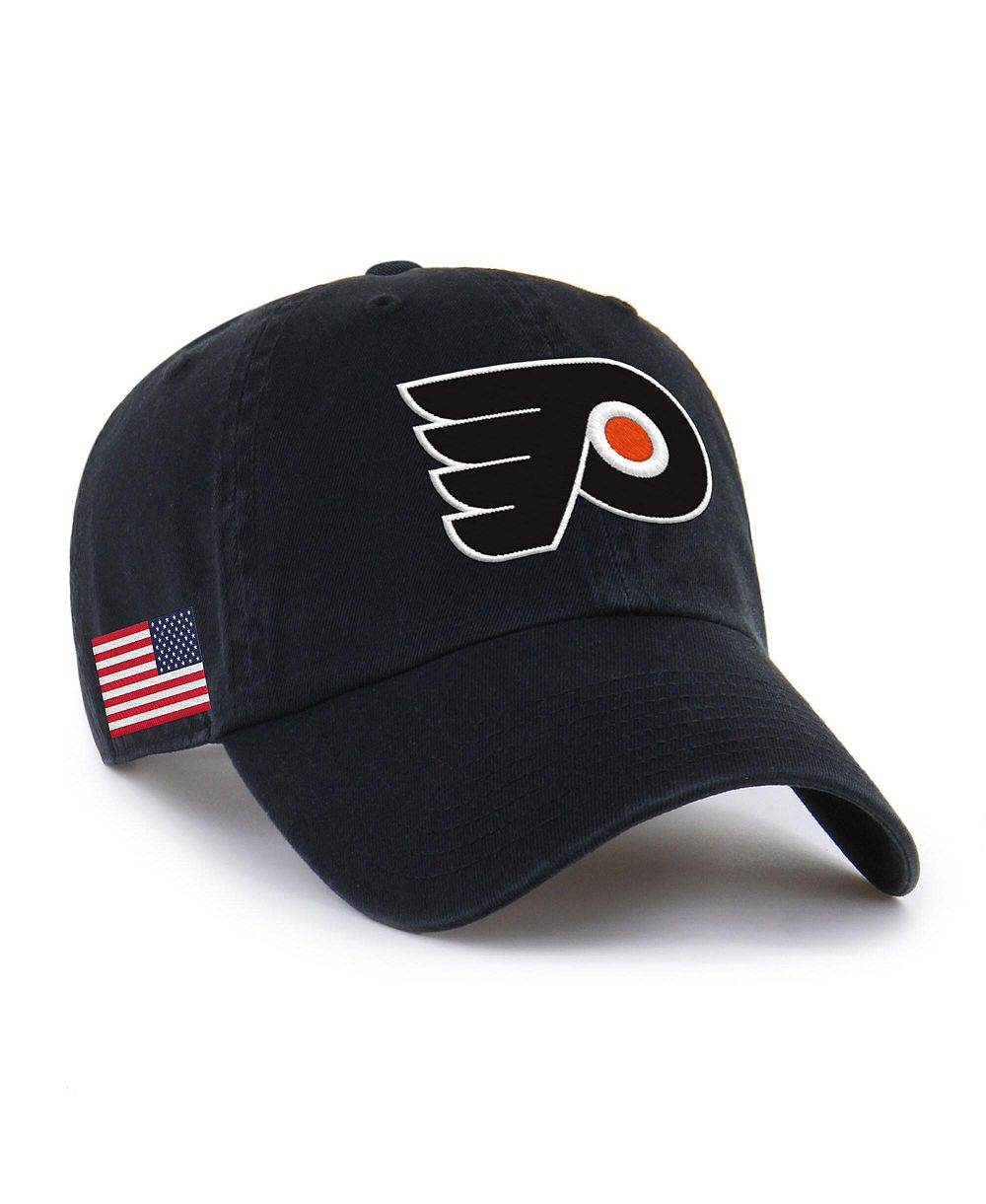 '47 Brand Мужская и Женская черная кепка Philadelphia Flyers Heritage Flag Clean Up Adjustable