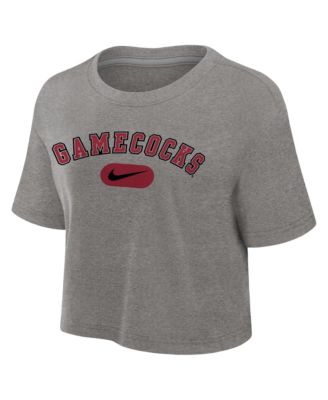 Женская футболка Nike Gray South Carolina Gamecocks Dri-FIT Cropped