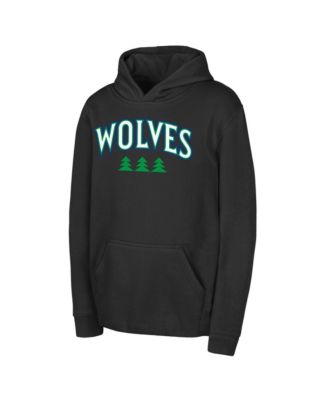 Детское худи Outerstuff Big Boys and Girls Black Minnesota Timberwolves Wordmark