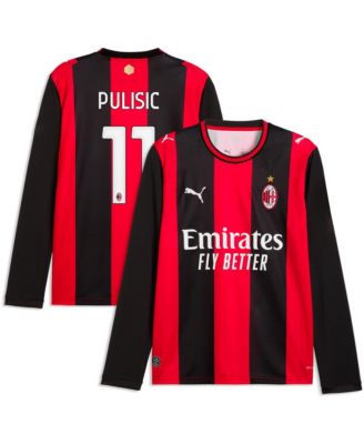 Мужская джерси Puma Christian Pulisic AC Milan 2026/27 Home Replica с длинным рукавом, черная/красная