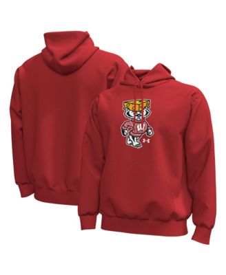 Under Armour Мужское худи Fleece Hoodie Red Wisconsin Badgers Cheesehead Bucky Icon