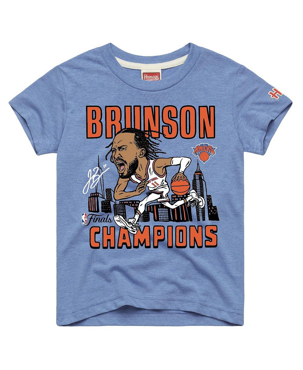 Homage Toddler Jalen Brunson Blue New York Knicks 2026 NBA Finals Champions Signature Tri-Blend футболка