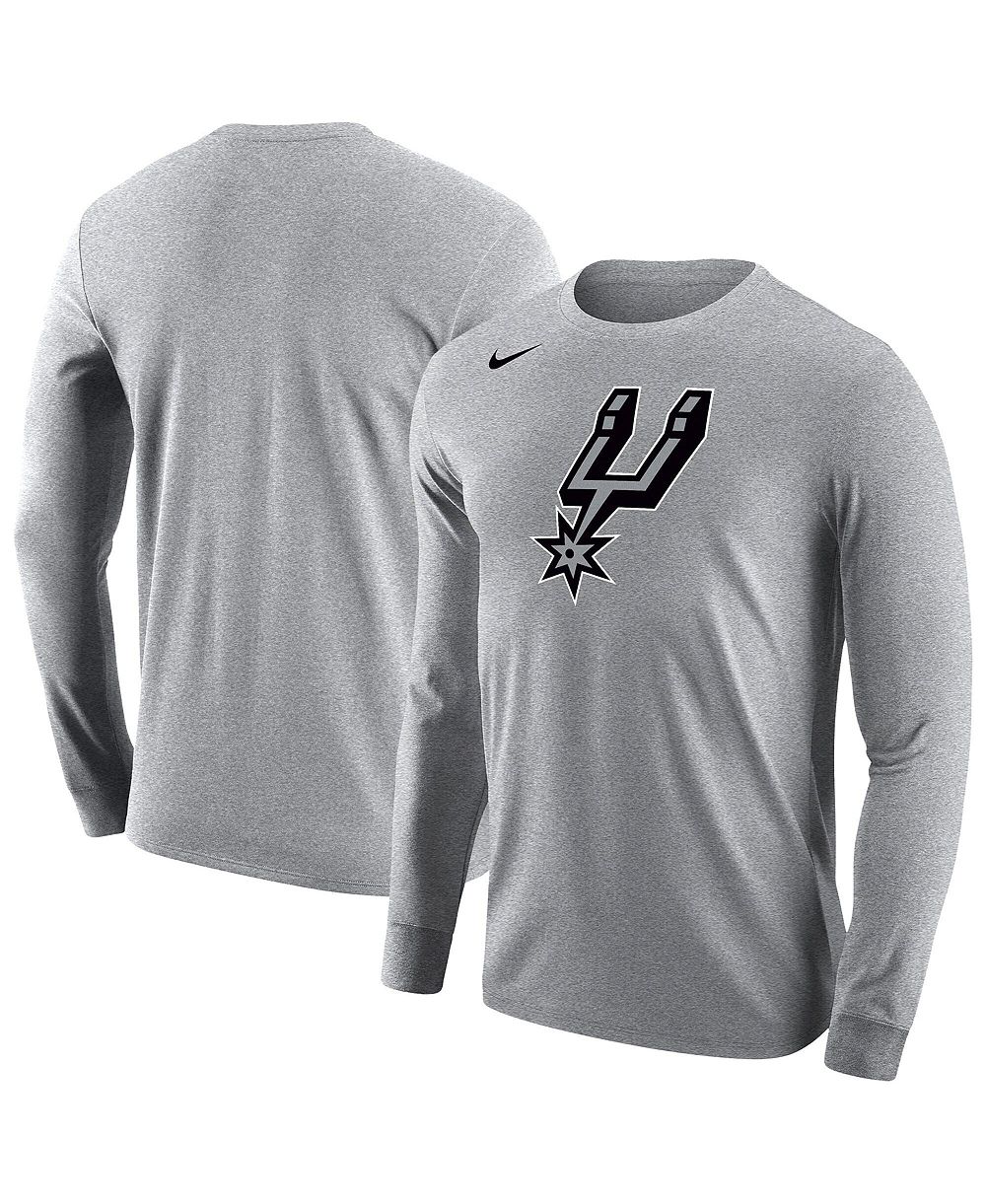 Nike Men's Gray San Antonio Spurs Logo Core Long Sleeve T-Shirt