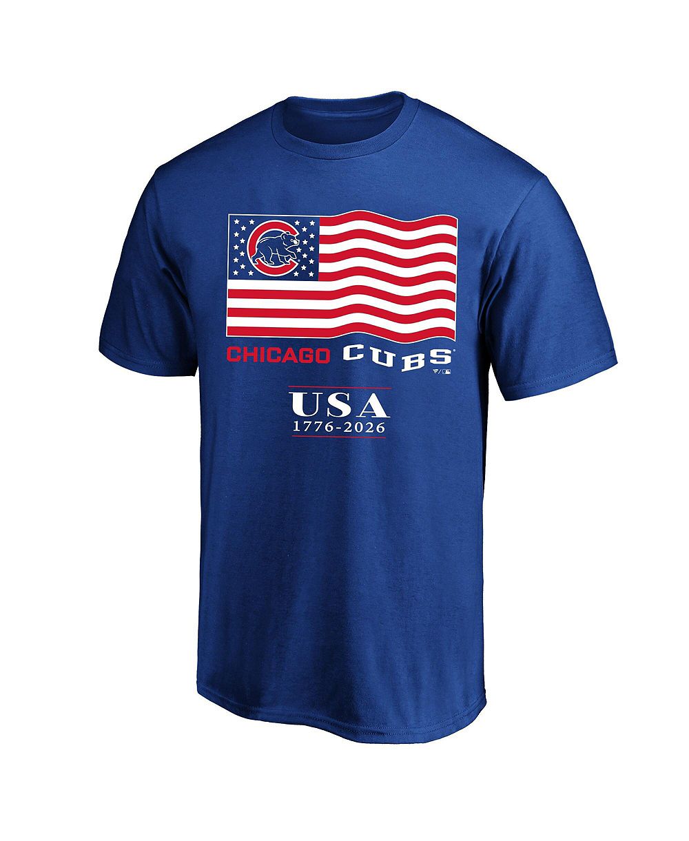 Футболка Fanatics Men's Royal Chicago Cubs USA 1776-2026 Big & Tall